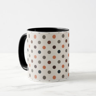Caneca Tonalidade Terra Leve Design de Bolinhas de Flores