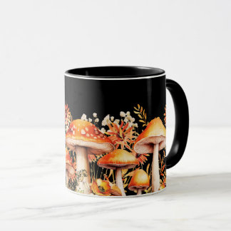 Caneca Tons da Terra Vintage: Cogumelo Russo Retro