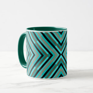 Caneca Tons de padrão verde controlados por diagnóstico m