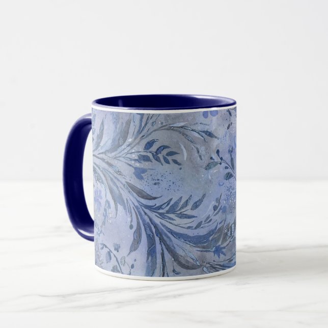 Caneca Tons Sonhadores Azuis Fumê Pinturescos (Frente Esquerda)