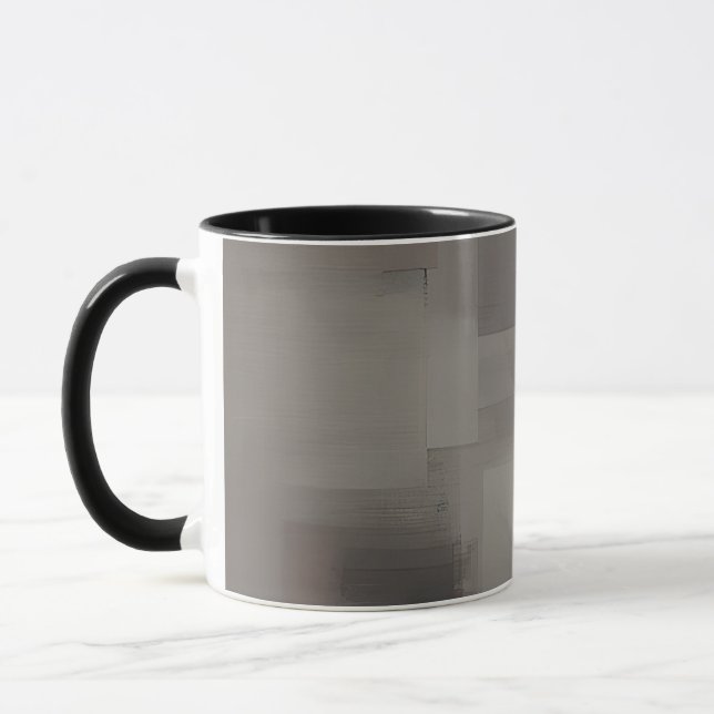 Caneca tons terrosos quadrados abstratos (Esquerda)