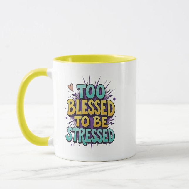 Caneca Too Blessed to be stressed - Christian (Esquerda)