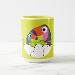 Caneca Toque bonito | Toucans de amor | Aves Engraçadas M