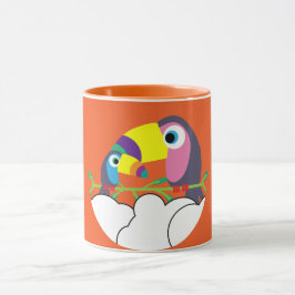 Caneca Toque bonito | Toucans de amor | Aves Engraçadas M