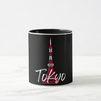 Caneca Tóquio Torre Sketch de Minato, Tóquio, Japão