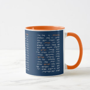 Caneca Torah Parshiot Parshas Leituras Semanais em Hebrai