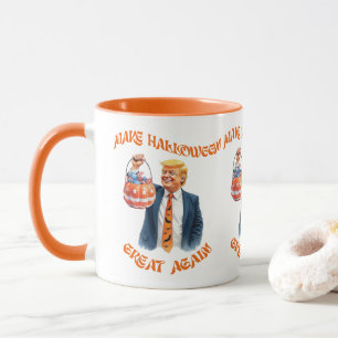 Caneca Torne o Halloween Ótimo de Novo Donald Trump Engra