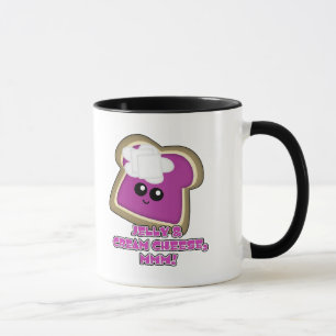 Caneca Torrada Kawaii de Geléia e Cream Cheese