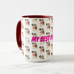 Caneca Tosa de Cães Coleção Elegante Dourada Personalizad
