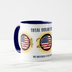 Caneca TOTAL ECLIPSE SOLAR 2024 Personalizado EUA