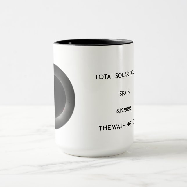 Caneca Total Solar Eclipse Name Date Place Mug (Centro)