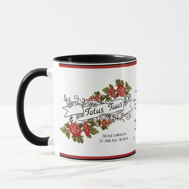 Caneca Tótus Tuus Maria Católica Oração Papa João Paulo (Esquerda)