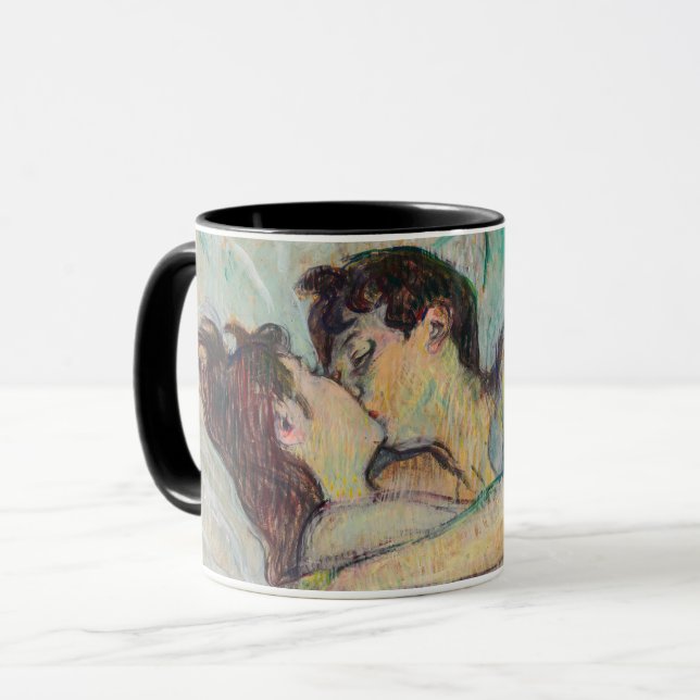 Caneca Toulouse-Lautrec - Na Cama, O Beijo (Frente Esquerda)