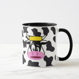 Caneca Touro de Vaca Louco Enlouquecido no Padrão de Impr