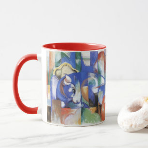Caneca Touro Mentiroso por Franz Marc, Arte Cubista Vinta