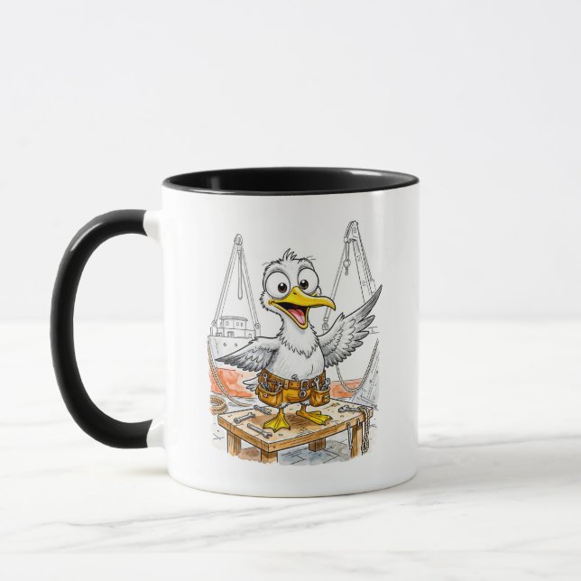Caneca Trabalhador do Estaleiro Pássaro Cômico (Esquerda)