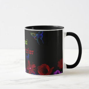 Caneca Trabalhador social aposentado, abstrato floral des