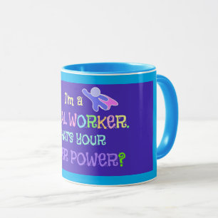Caneca Trabalhador Social, Super-herói,