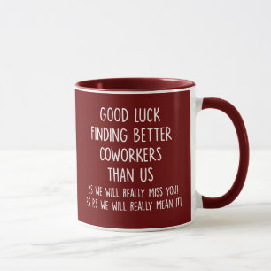 Caneca Trabalho, boa sorte, colegas de trabalho melhores