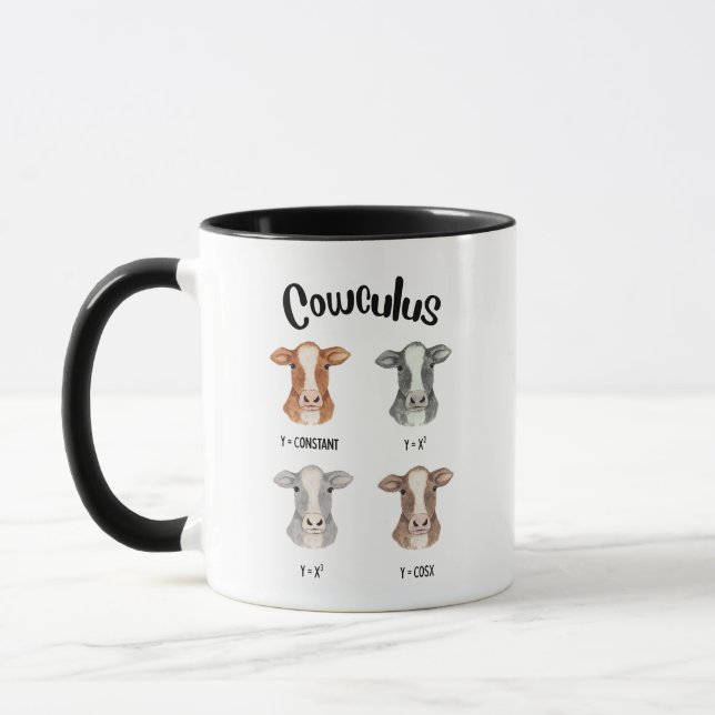 Caneca Trabalho de arte da Trendência da Vaca da Matemáti (Esquerda)