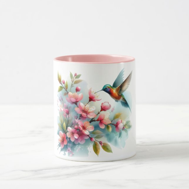 Caneca Trabalho de arte de pássaro-primavera (Centro)