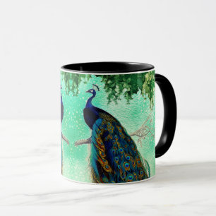 Caneca Trabalho de arte de pavão legado