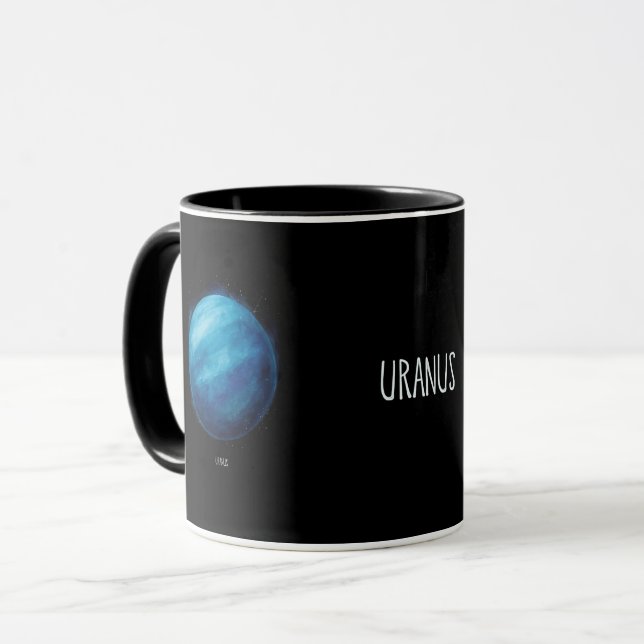 Caneca Trabalho de arte do Planeta Urano - Ilustração do  (Frente Esquerda)