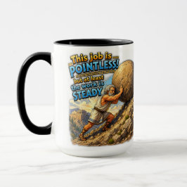 Caneca Trabalho Sem Sentido do Sísifo Citação Questionáve