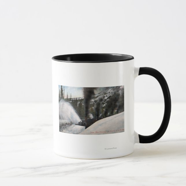 Caneca Traços de Limpeza da Estrada-de-Neve em Rocky (Direita)