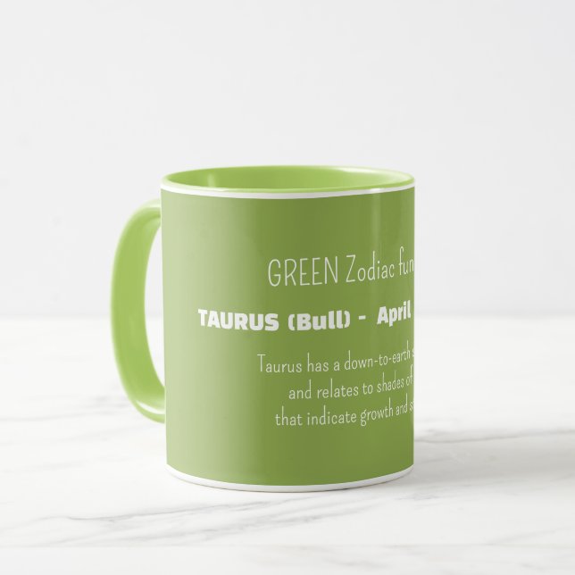 Caneca Traços de Personalidade do Signo de Touro (Frente Esquerda)