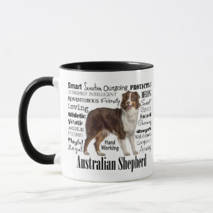 Caneca Traços de Shepherd Vermelho Australiano