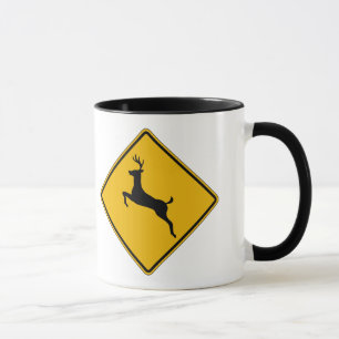 Caneca Tráfego dos cervos, sinal de aviso do tráfego, E