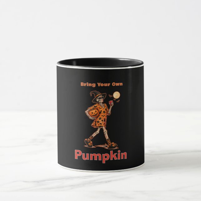 Caneca Traga Seu Próprio Esqueleto de Abóbora de Hallowee (Centro)