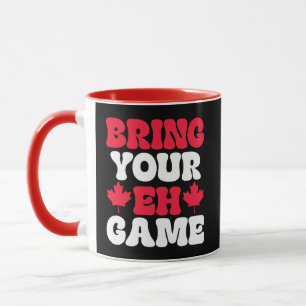Caneca Traga sua bandeira canadense para o jogo Canadá
