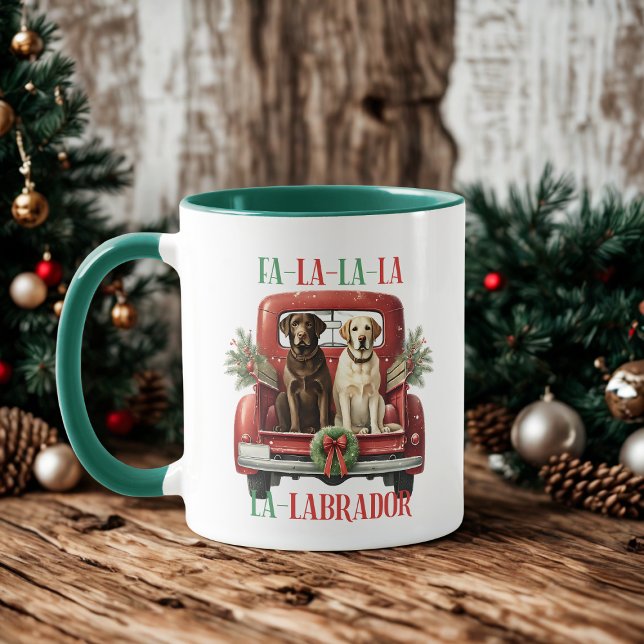 Caneca Traseiro de Natal Labrador Café (Criador carregado)