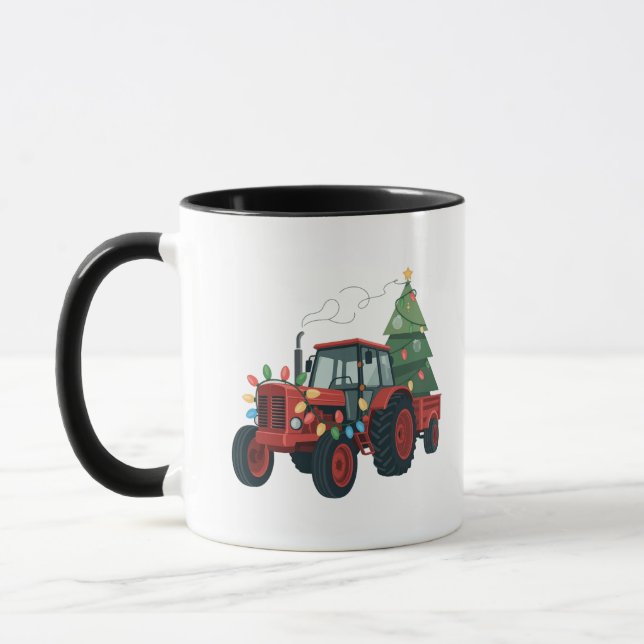 Caneca Trator de Natal Iluminação Trator de Natal  (Esquerda)