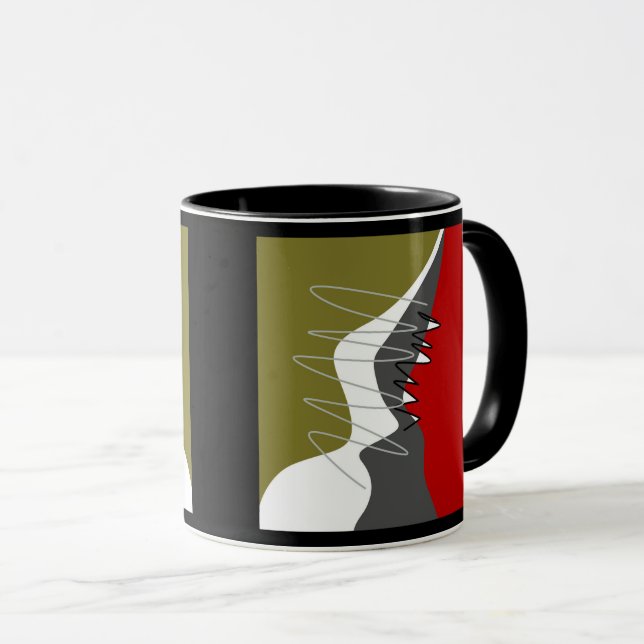 Caneca Travesseiro Abstrato, Moderno e Criativo com Aplic (Frente Esquerda)