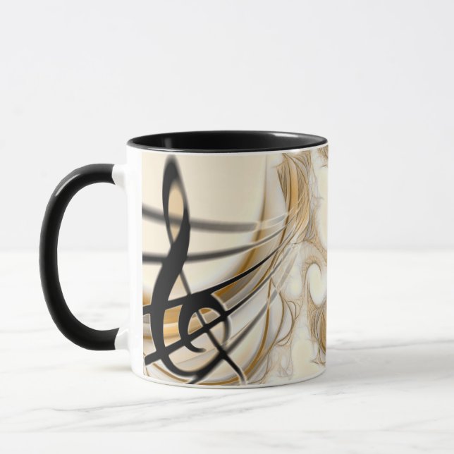 Caneca Treble Clef Composition Musico Dourado (Esquerda)