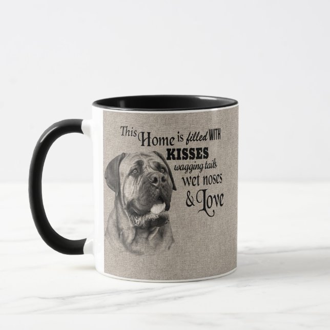 Caneca Trecho bonitinho do retrato da Bull Mastiff (Esquerda)