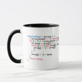 Caneca Trecho de Código de Programação de Classificação d