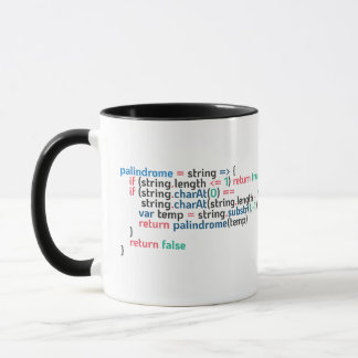 Caneca Trecho de Código de Programação do Palindrome