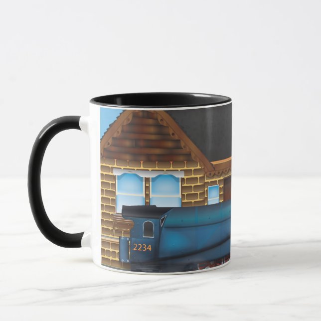 Caneca Trem a Vapor Antigo na Estação (Esquerda)
