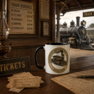 Caneca Trem de Locomotiva a Vapor da Era Vitoriana Antiga