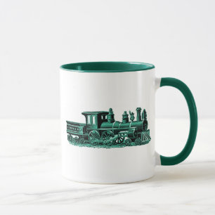 Caneca Trem do vintage no verde