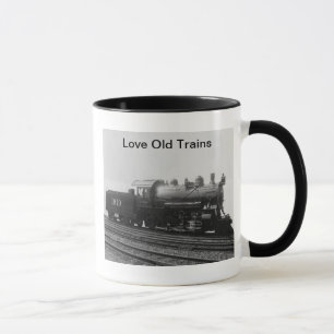Caneca Trem velho do motor de vapor do vintage dos trens