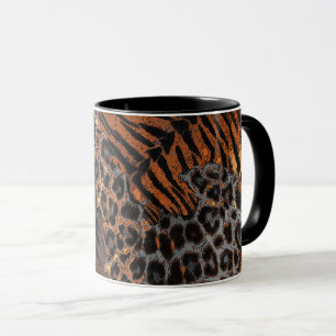 Caneca Trendência de pele de tigre-leopardo