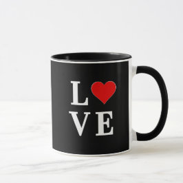 Caneca Trendência Moderna do Coração do Amor Negro