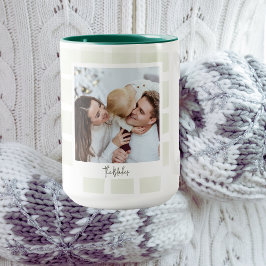 Caneca Trendy Christmas Mug | Verde de Foto Dupla Persona