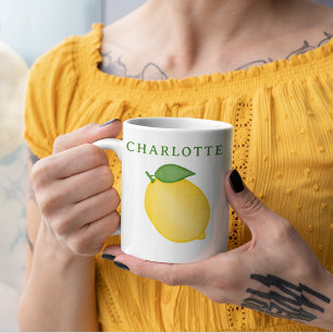 Caneca Trendy Citrus Lemon Yellow Green Monograma
