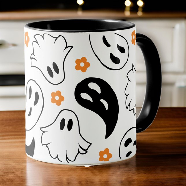 Caneca Trendy Halloween Cute Ghost Squad Classic (Criador carregado)
